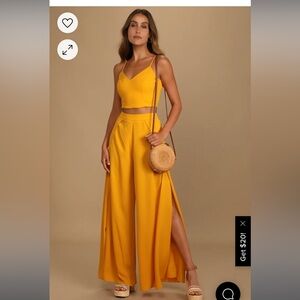 Large Mustard Out Tonight Jumpsuit from LuLus